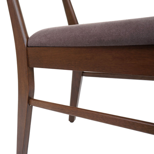 Cosmo Casa - Set van 2 Eetkamerstoelen - Keukenstoel - Gestoffeerd - Massief Hout - Donker Frame - Taupe