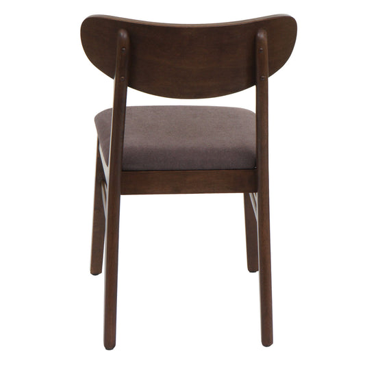 Cosmo Casa - Set van 2 Eetkamerstoelen - Keukenstoel - Gestoffeerd - Massief Hout - Donker Frame - Taupe