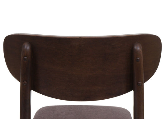 Cosmo Casa - Set van 2 Eetkamerstoelen - Keukenstoel - Gestoffeerd - Massief Hout - Donker Frame - Taupe