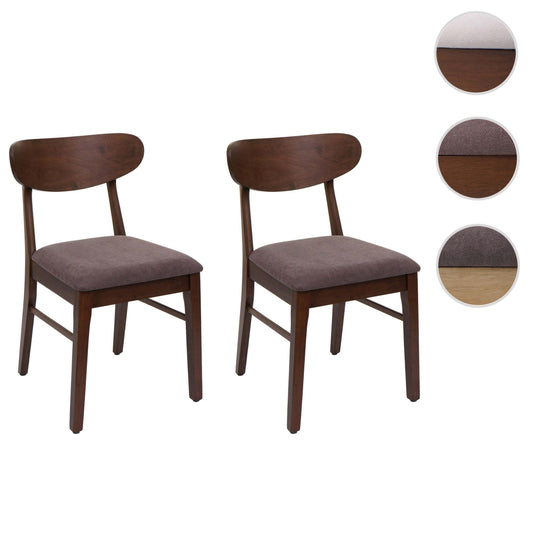 Cosmo Casa - Set van 2 Eetkamerstoelen - Keukenstoel - Gestoffeerd - Massief Hout - Donker Frame - Taupe
