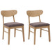 Cosmo Casa - Set van 2 Eetkamerstoelen - Keukenstoel - Gestoffeerd - Massief Hout - Licht Frame - Taupe