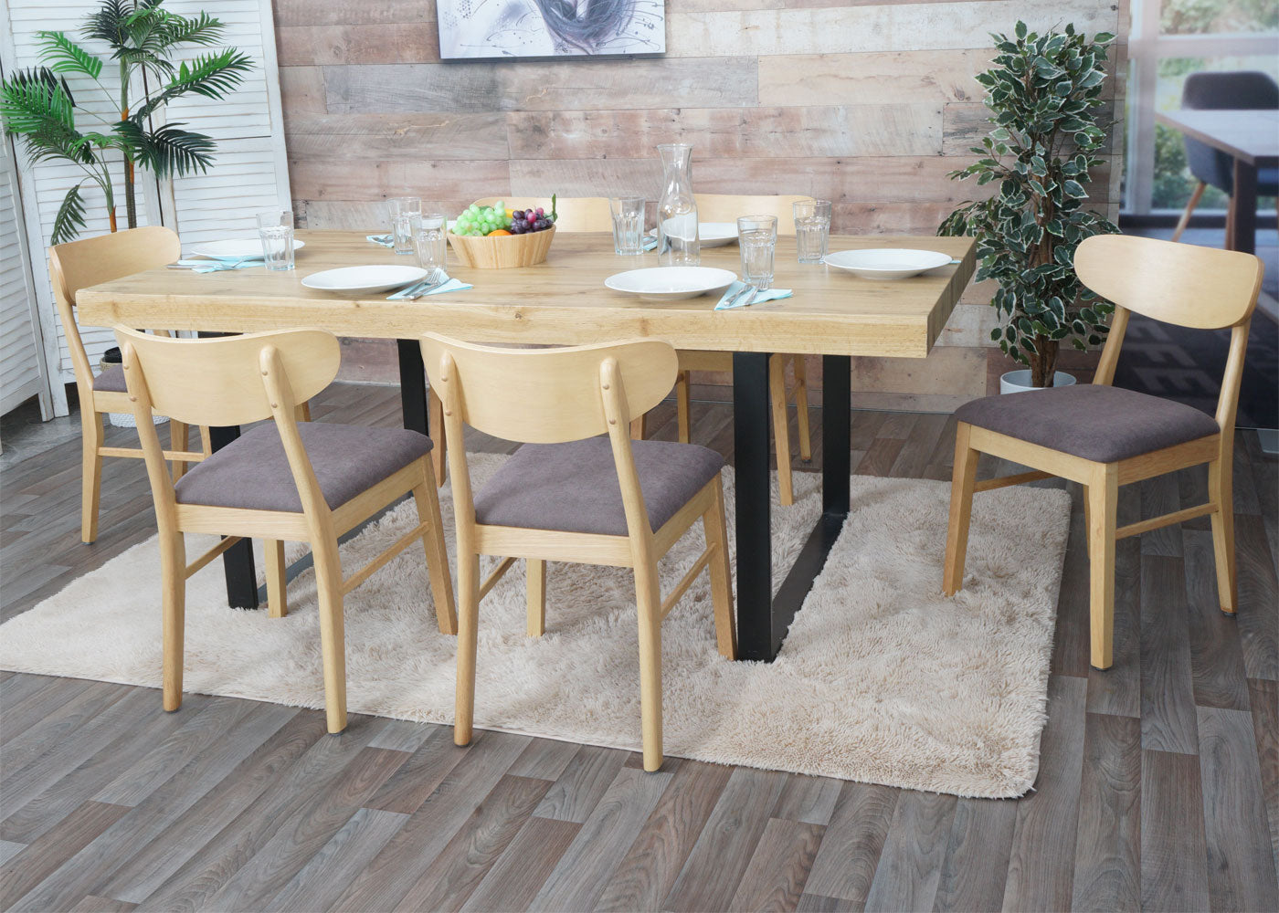 Cosmo Casa - Set van 2 Eetkamerstoelen - Keukenstoel - Gestoffeerd - Massief Hout - Licht Frame - Taupe