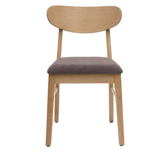 Cosmo Casa - Set van 2 Eetkamerstoelen - Keukenstoel - Gestoffeerd - Massief Hout - Licht Frame - Taupe