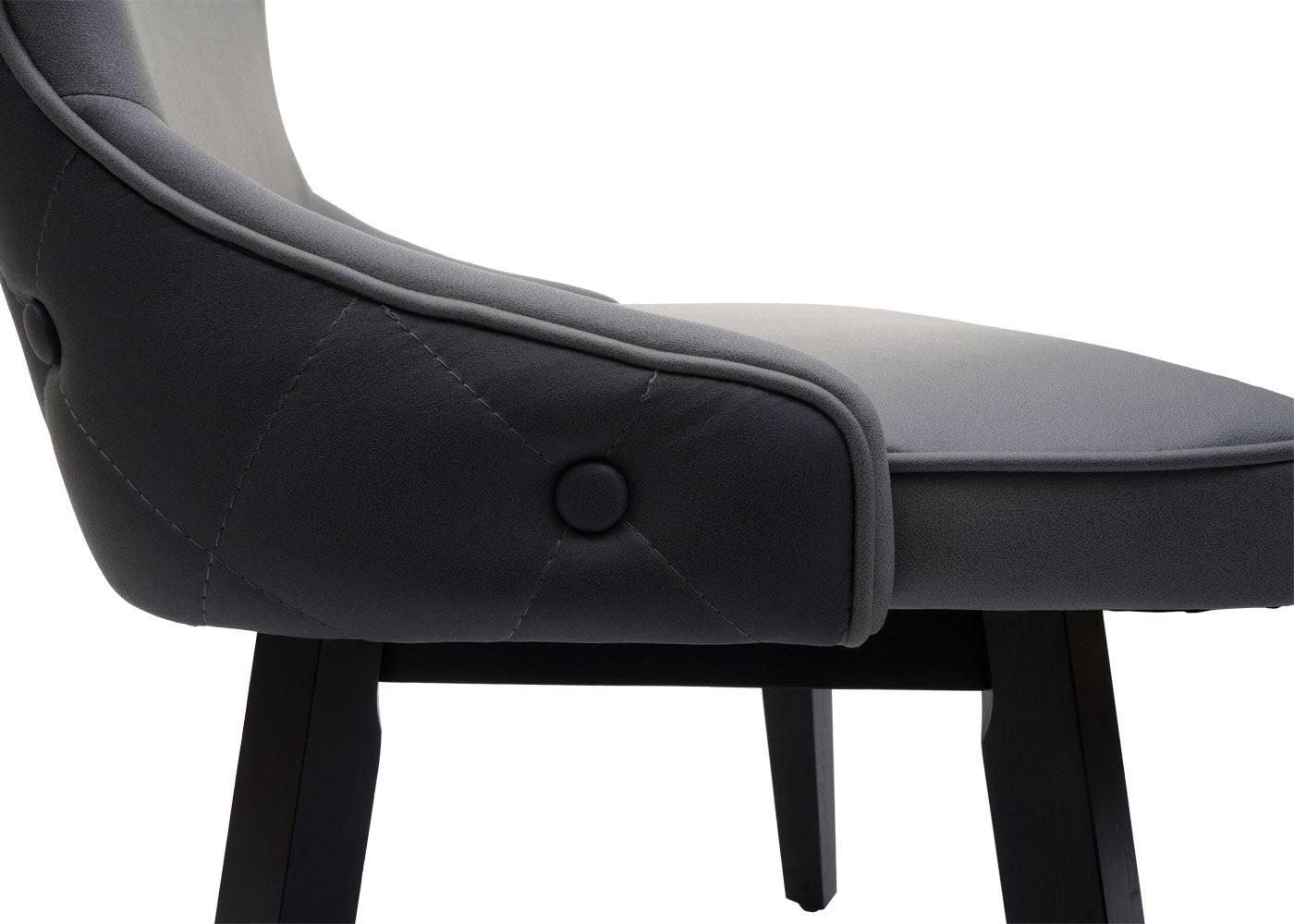 Cosmo Casa - Set van 2 Eetkamerstoelen - Gestoffeerde Stoel - Keukenstoel - Fauteuil - Stoftextiel - Massief Hout - Donkergrijs - Lichtgrijs