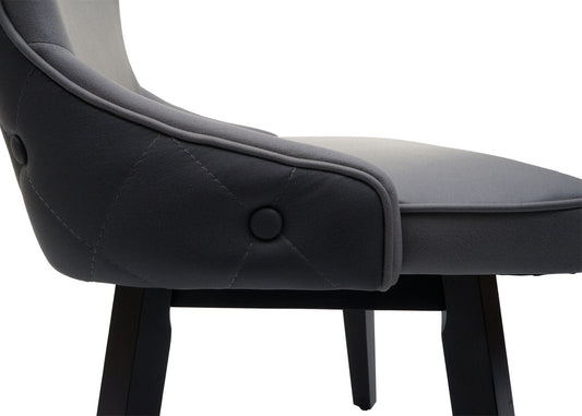 Cosmo Casa - Set van 2 Eetkamerstoelen - Gestoffeerde Stoel - Keukenstoel - Fauteuil - Stoftextiel - Massief Hout - Donkergrijs - Lichtgrijs