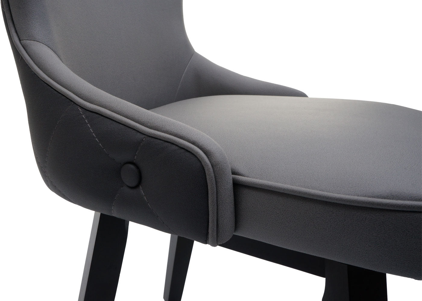 Cosmo Casa - Set van 2 Eetkamerstoelen - Gestoffeerde Stoel - Keukenstoel - Fauteuil - Stoftextiel - Massief Hout - Donkergrijs - Lichtgrijs