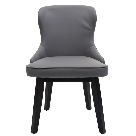 Cosmo Casa - Set van 2 Eetkamerstoelen - Gestoffeerde Stoel - Keukenstoel - Fauteuil - Stoftextiel - Massief Hout - Donkergrijs - Lichtgrijs