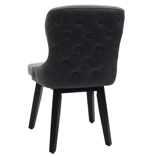 Cosmo Casa - Set van 2 Eetkamerstoelen - Gestoffeerde Stoel - Keukenstoel - Fauteuil - Stoftextiel - Massief Hout - Donkergrijs - Lichtgrijs