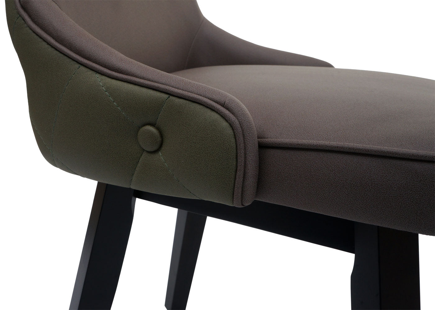 Cosmo Casa - Set van 2 Eetkamerstoelen - Gestoffeerde Stoel - Keukenstoel - Fauteuil - Stoftextiel - Massief Hout - Donkergroen-Grijs