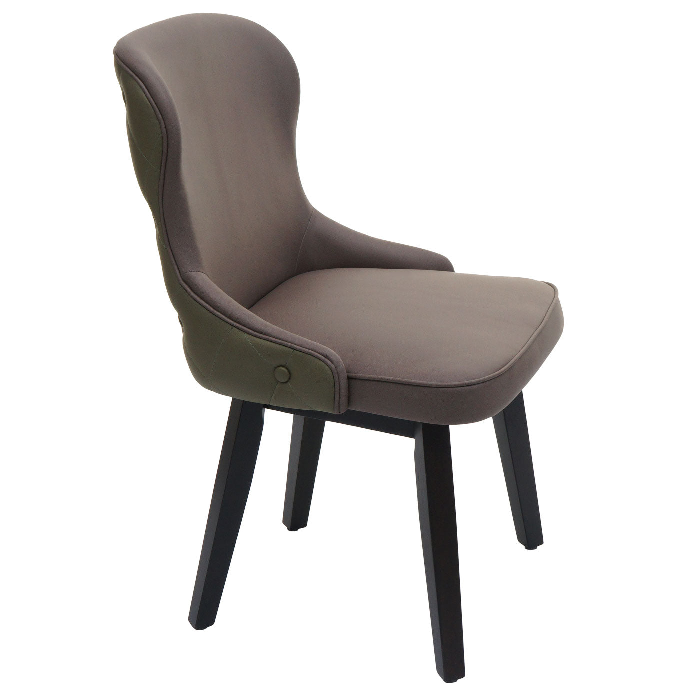 Cosmo Casa - Set van 2 Eetkamerstoelen - Gestoffeerde Stoel - Keukenstoel - Fauteuil - Stoftextiel - Massief Hout - Donkergroen-Grijs