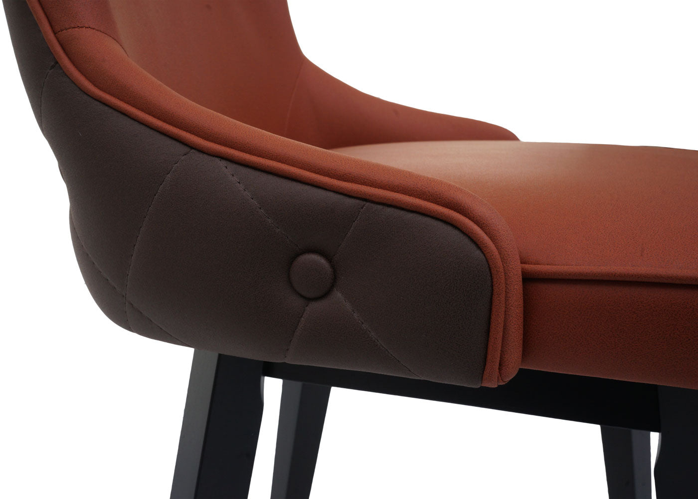 Cosmo Casa - Set van 2 Eetkamerstoelen - Gestoffeerde Keukenstoel - Fauteuil - Stoftextiel - Massief Hout - Terracotta Bruin