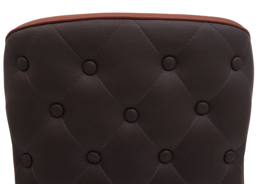 Cosmo Casa - Set van 2 Eetkamerstoelen - Gestoffeerde Keukenstoel - Fauteuil - Stoftextiel - Massief Hout - Terracotta Bruin