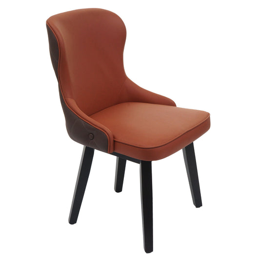 Cosmo Casa - Set van 2 Eetkamerstoelen - Gestoffeerde Keukenstoel - Fauteuil - Stoftextiel - Massief Hout - Terracotta Bruin