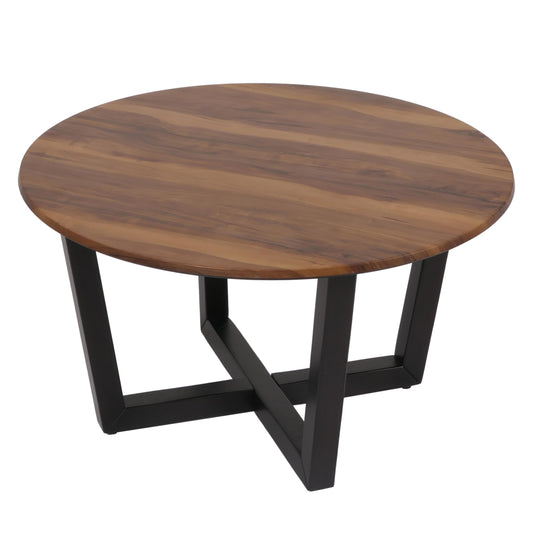 Cosmo Casa - Salontafel - Bijzettafel - Massief Hout HPL Laminaat - Sheesham Houtlook - Donker Frame - 80cm