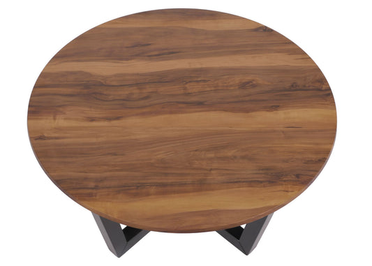 Cosmo Casa - Salontafel - Bijzettafel - Massief Hout HPL Laminaat - Sheesham Houtlook - Donker Frame - 80cm