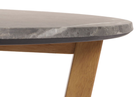 Cosmo Casa - Salontafel - Bijzettafel - Massief Hout HDF Laminaat - Marmerlook - Licht Frame - 80cm