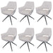 Cosmo Casa - Set van 6 Eetkamerstoelen - Keukenstoelen met Armleuning - Draaibaar met Automatische Positie - Metaaltextiel - Crèmewit
