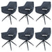 Cosmo Casa - Set van 6 Eetkamerstoelen - Keukenstoelen met Armleuning - Draaibaar met Automatische Positie - Metaaltextiel - Donkergrijs