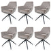 Cosmo Casa - Set van 6 Eetkamerstoelen - Keukenstoelen met Armleuning - Draaibaar met Automatische Positie - Metaaltextiel - Taupe