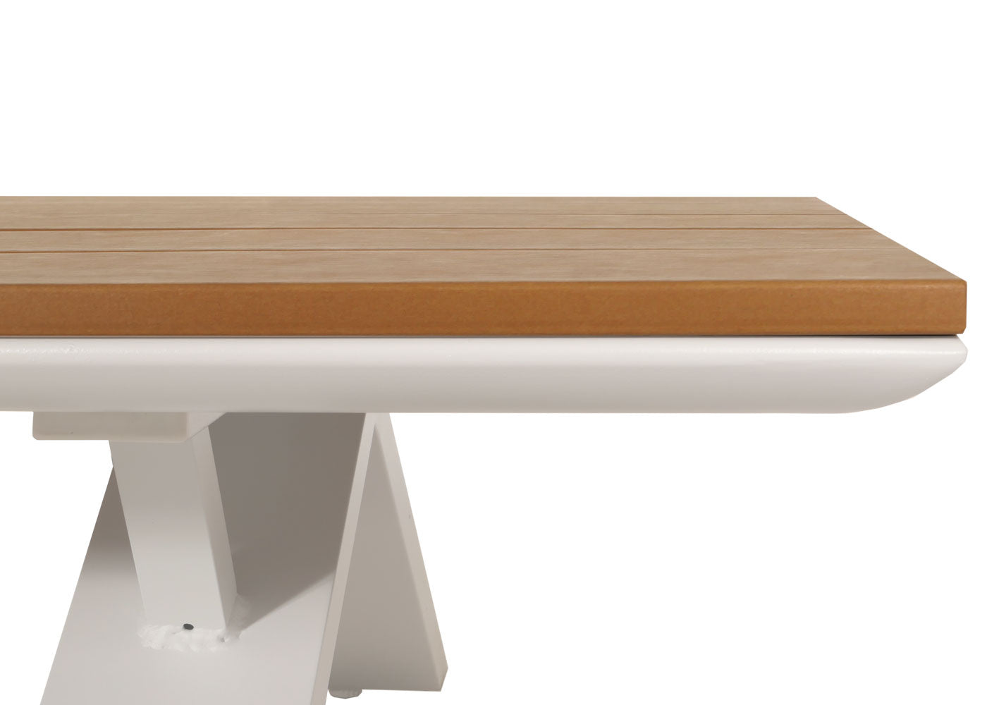 Cosmo Casa - Aluminium Tuinset - Zitbank - Houtlook - Wit Frame - Lichtgrijze Bekleding