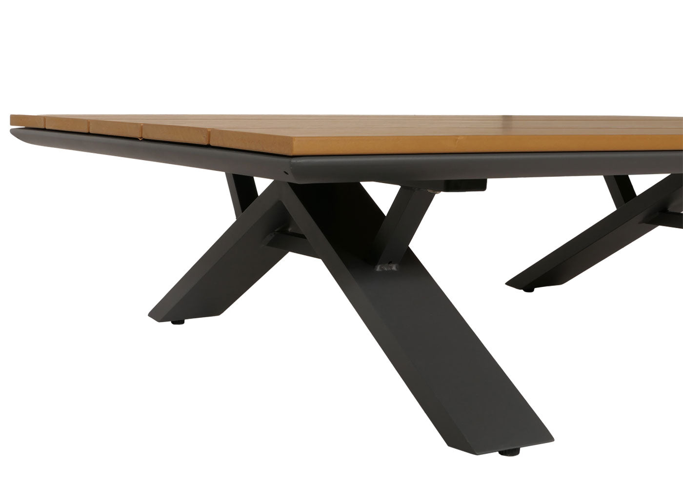 Cosmo Casa - Aluminium Tuinset - Zitbank - Houtlook - Antraciet Frame - Donkergrijze Bekleding