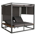 Cosmo Casa - Aluminium Lounge Tuinligstoel - XL Ligstoel - Bali Lounger - Dubbel Ligbed - Buitenbed - 10cm Kussen - Donkergrijs