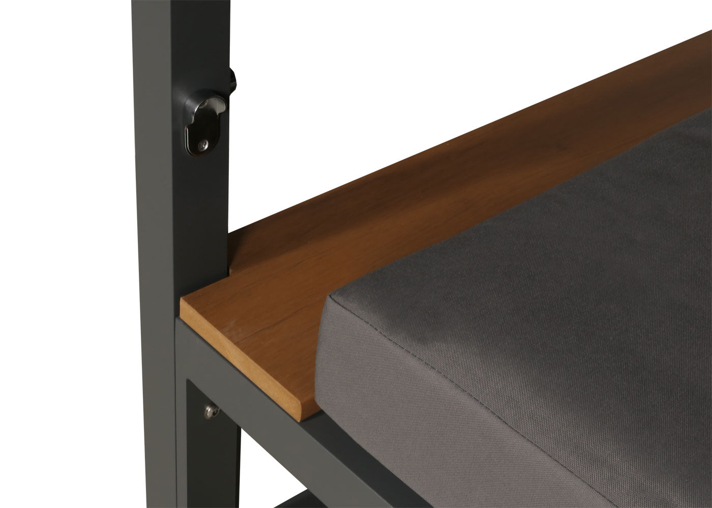 Cosmo Casa - Aluminium Lounge Tuinligstoel - XL Ligstoel - Bali Lounger - Dubbel Ligbed - Buitenbed - 10cm Kussen - Donkergrijs