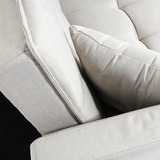 Cosmo Casa - Slaapbank - Logeerbed met Ligvlak 170x104 cm - Textiel - Crèmewit Beige