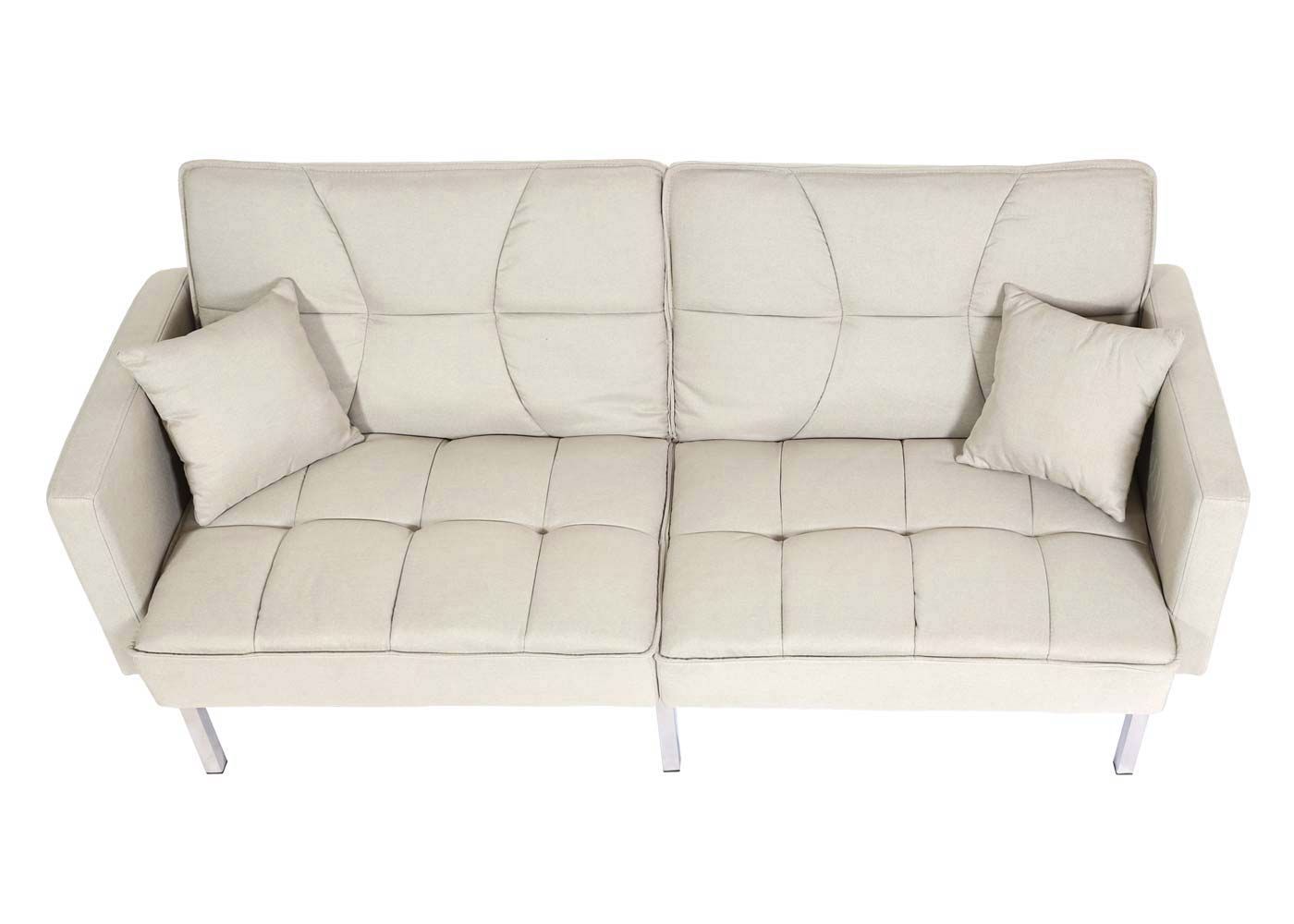 Cosmo Casa - Slaapbank - Logeerbed met Ligvlak 170x104 cm - Textiel - Crèmewit Beige