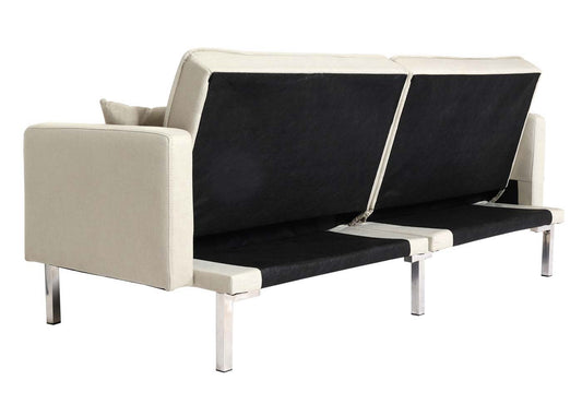 Cosmo Casa - Slaapbank - Logeerbed met Ligvlak 170x104 cm - Textiel - Crèmewit Beige