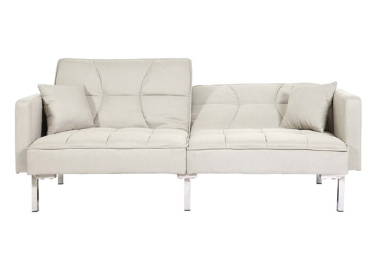 Cosmo Casa - Slaapbank - Logeerbed met Ligvlak 170x104 cm - Textiel - Crèmewit Beige