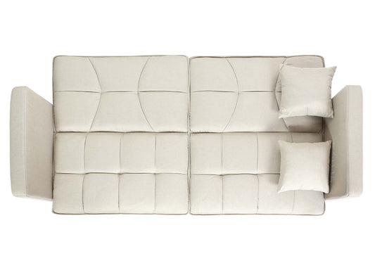 Cosmo Casa - Slaapbank - Logeerbed met Ligvlak 170x104 cm - Textiel - Crèmewit Beige