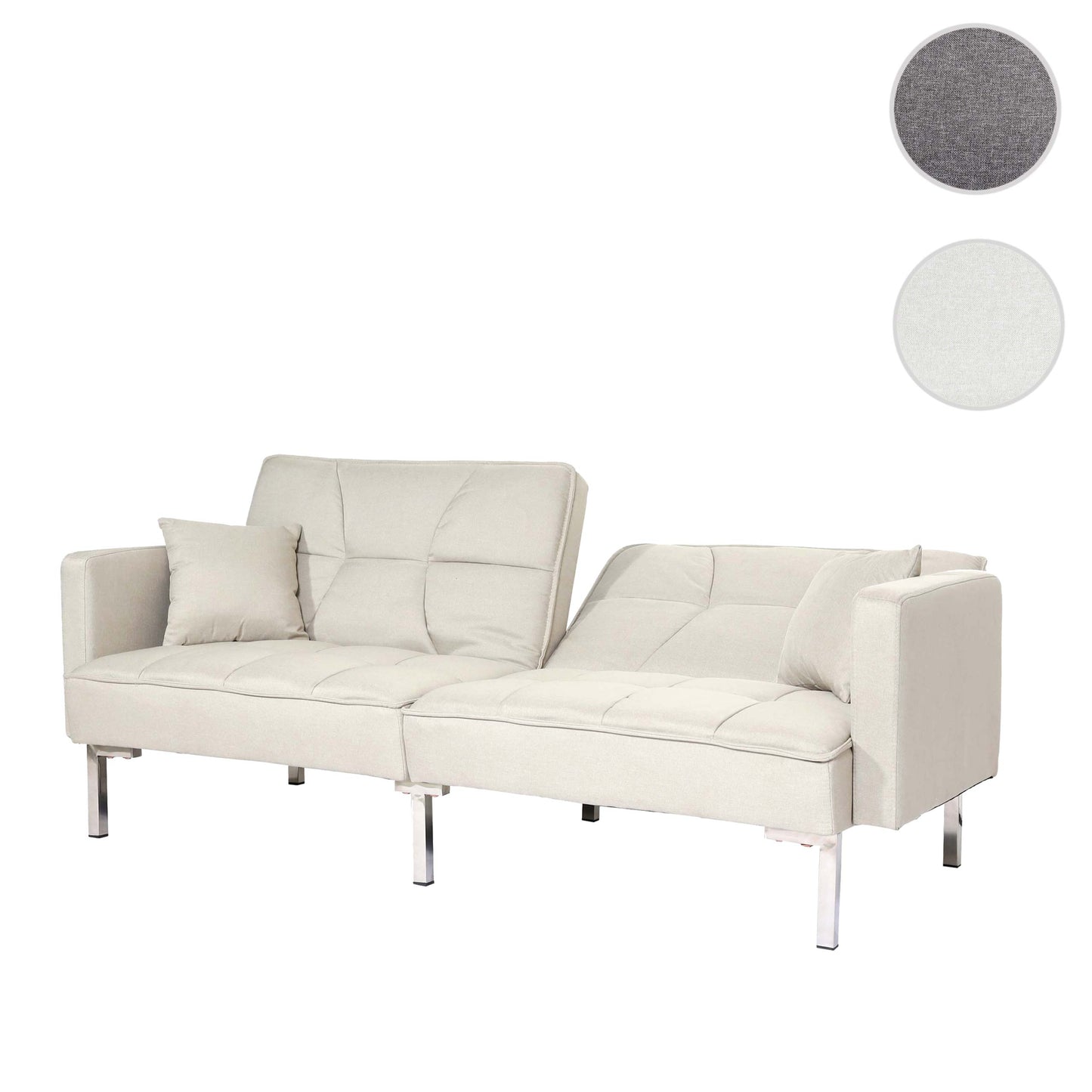 Cosmo Casa - Slaapbank - Logeerbed met Ligvlak 170x104 cm - Textiel - Crèmewit Beige