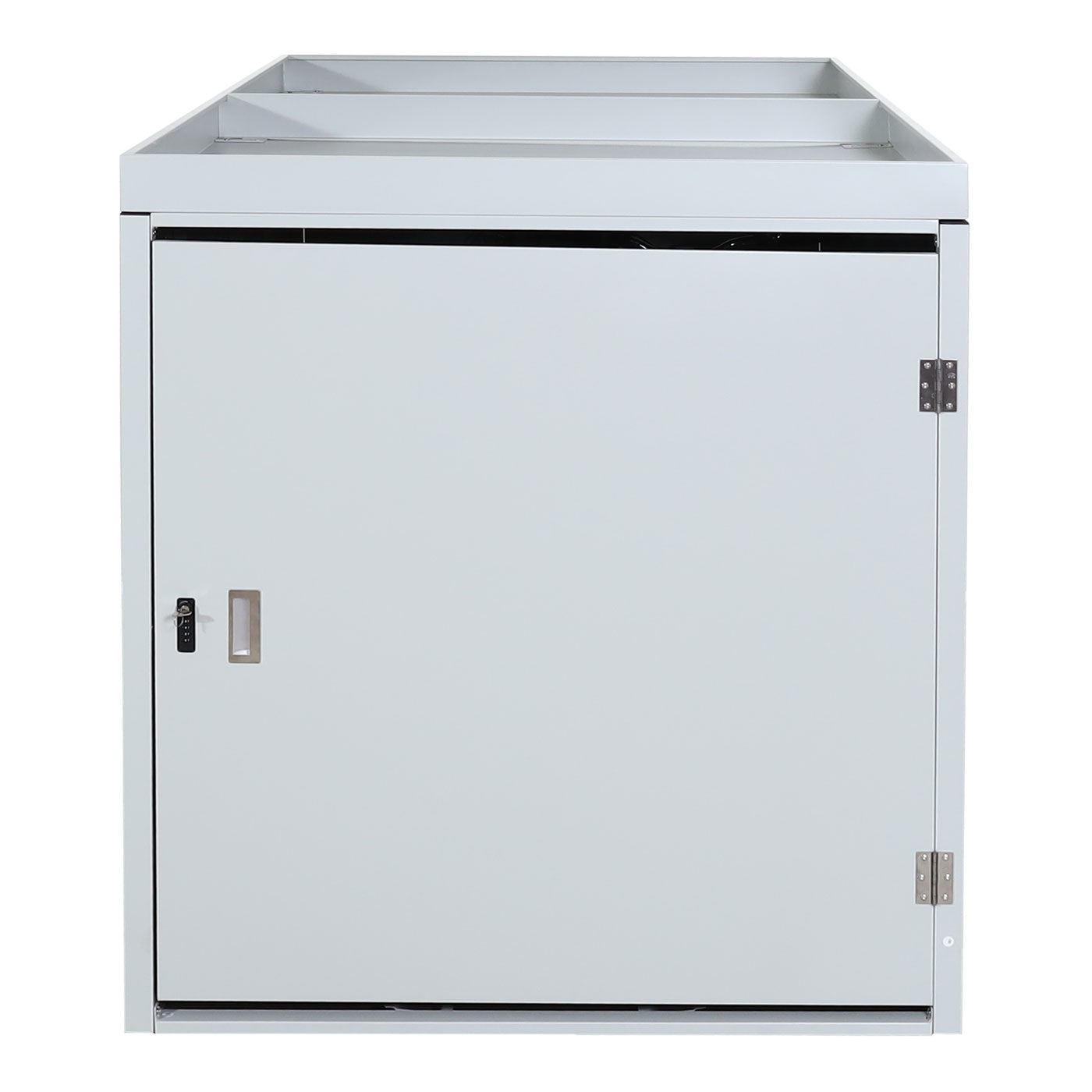 Cosmo Casa - Fietsenstalling voor 2 Fietsen - Afsluitbaar met Plantenbak - Gegalvaniseerd Staal - Lichtgrijs