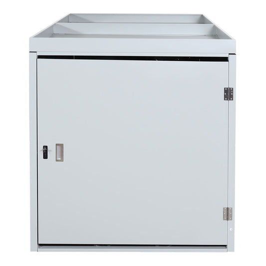 Cosmo Casa - Fietsenstalling voor 2 Fietsen - Afsluitbaar met Plantenbak - Gegalvaniseerd Staal - Lichtgrijs