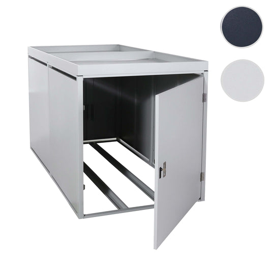 Cosmo Casa - Fietsenstalling voor 2 Fietsen - Afsluitbaar met Plantenbak - Gegalvaniseerd Staal - Lichtgrijs