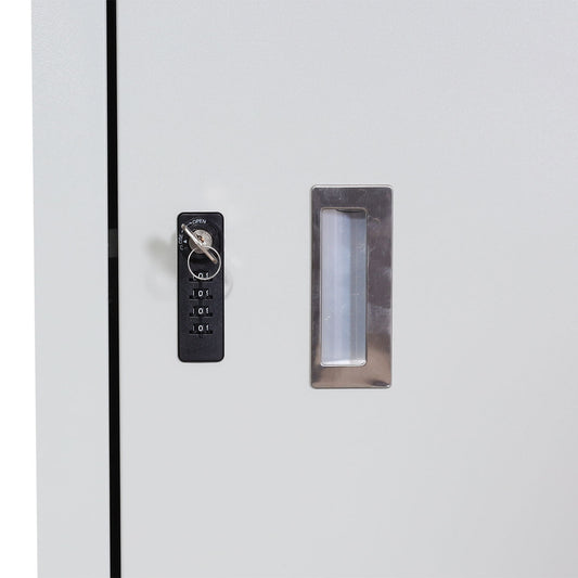 Cosmo Casa - Fietsenstalling voor 2 Fietsen - Afsluitbaar met Plantenbak - Gegalvaniseerd Staal - Lichtgrijs