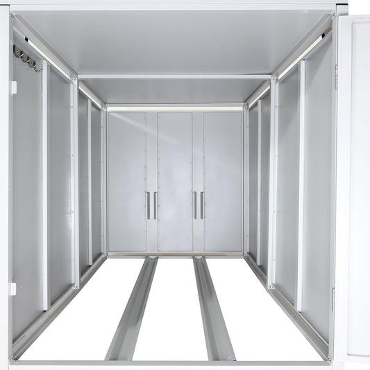 Cosmo Casa - Fietsenstalling voor 2 Fietsen - Afsluitbaar met Plantenbak - Gegalvaniseerd Staal - Lichtgrijs