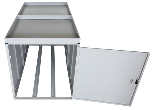 Cosmo Casa - Fietsenstalling voor 2 Fietsen - Afsluitbaar met Plantenbak - Gegalvaniseerd Staal - Lichtgrijs