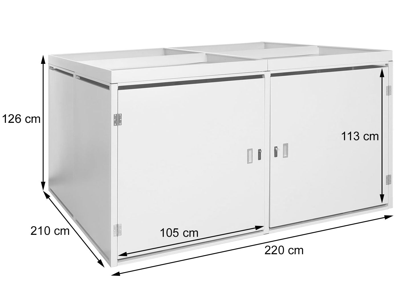 Cosmo Casa - Fietsenstalling voor 4 Fietsen - Afsluitbaar met Plantenbak - Gegalvaniseerd Staal - Lichtgrijs