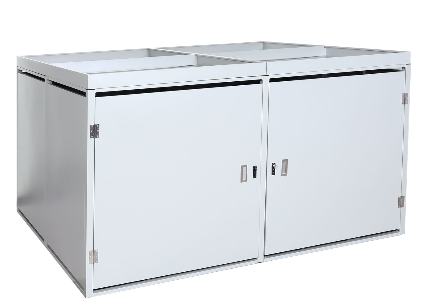 Cosmo Casa - Fietsenstalling voor 4 Fietsen - Afsluitbaar met Plantenbak - Gegalvaniseerd Staal - Lichtgrijs