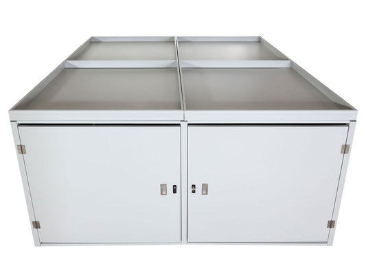 Cosmo Casa - Fietsenstalling voor 4 Fietsen - Afsluitbaar met Plantenbak - Gegalvaniseerd Staal - Lichtgrijs