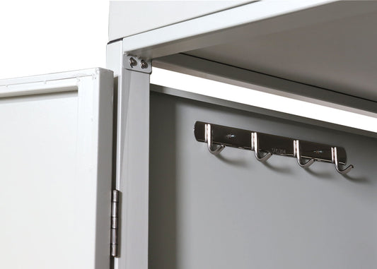 Cosmo Casa - Fietsenstalling voor 4 Fietsen - Afsluitbaar met Plantenbak - Gegalvaniseerd Staal - Lichtgrijs