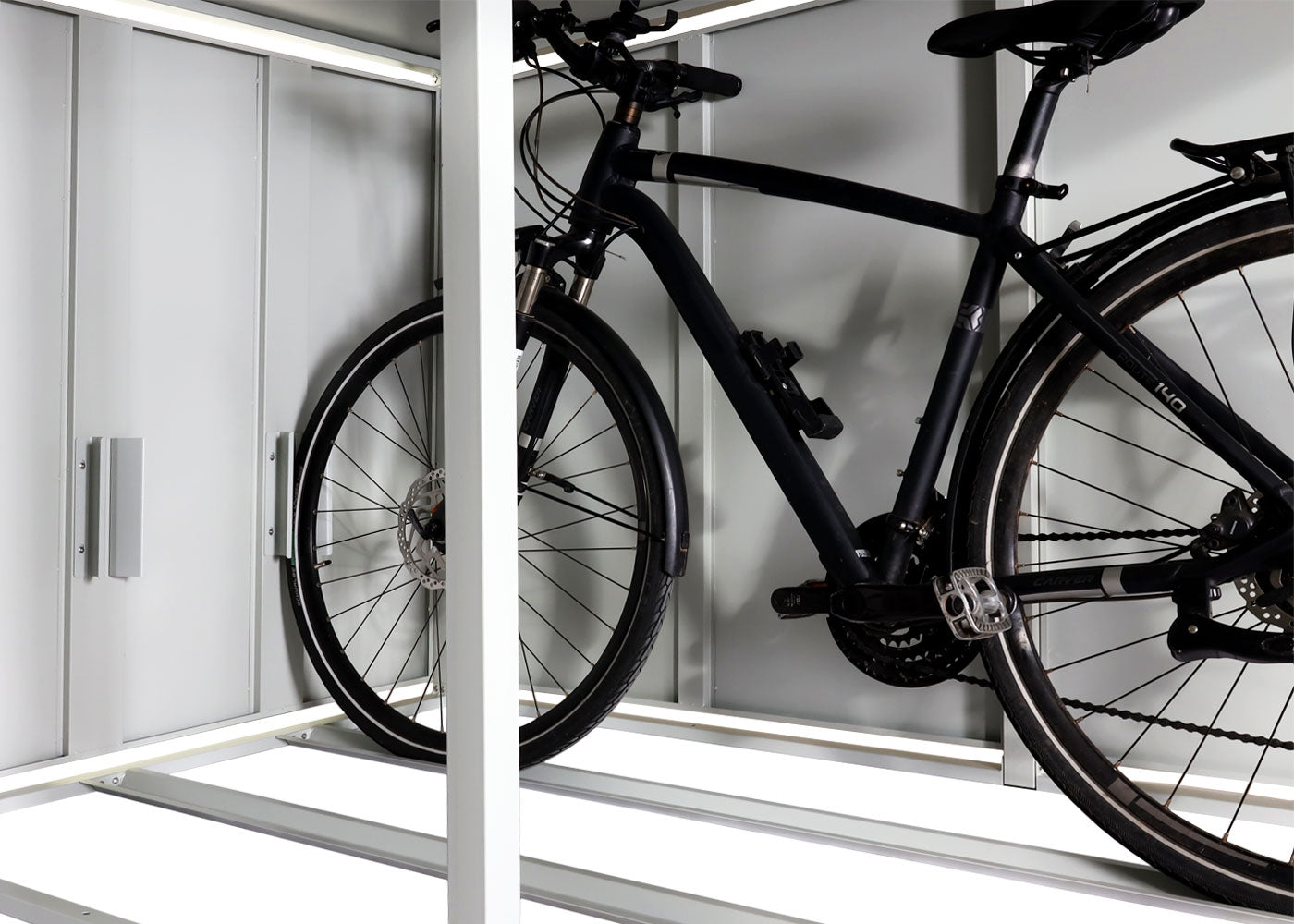 Cosmo Casa - Fietsenstalling voor 4 Fietsen - Afsluitbaar met Plantenbak - Gegalvaniseerd Staal - Lichtgrijs