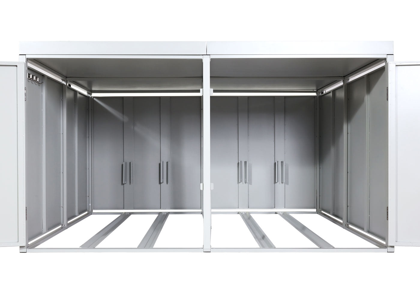 Cosmo Casa - Fietsenstalling voor 4 Fietsen - Afsluitbaar met Plantenbak - Gegalvaniseerd Staal - Lichtgrijs