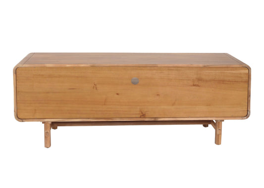 Cosmo Casa - Tv-rek - Tv-tafel - Lowboard - Ladekast - Opberglade - Rattan - Massief Acaciahout - Gebeitst - 160cm - 32kg