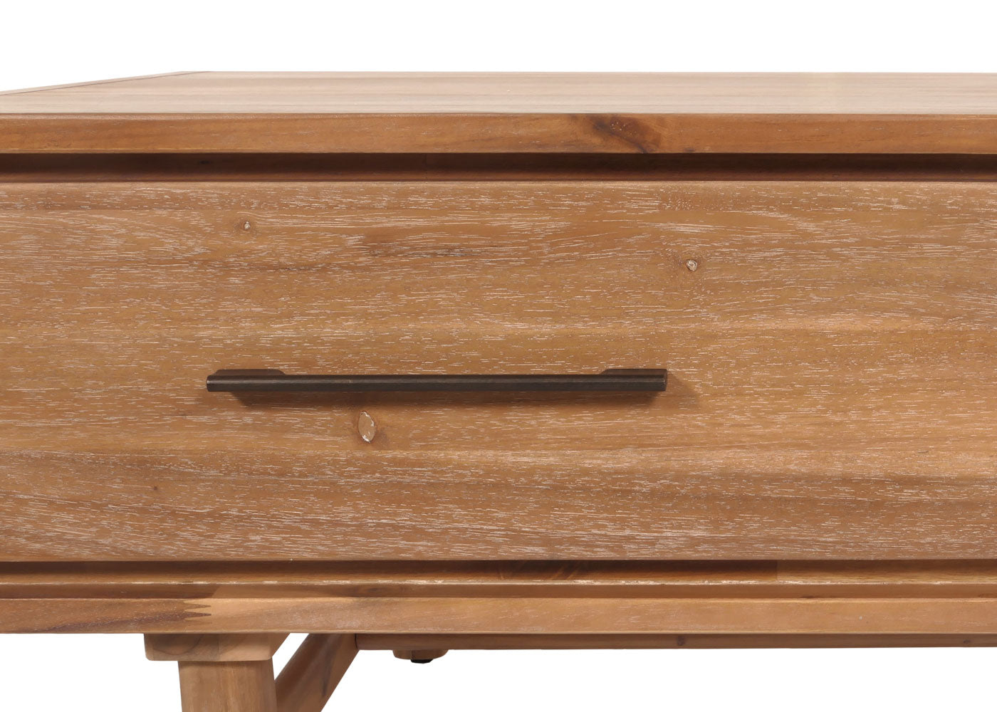 Cosmo Casa - Salontafel - Woonkamertafel - Bijzettafel - Lade - Massief Acaciahout - Gebeitst - 44x125x60cm - 25kg