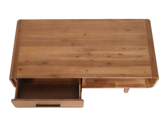 Cosmo Casa - Salontafel - Woonkamertafel - Bijzettafel - Lade - Massief Acaciahout - Gebeitst - 44x125x60cm - 25kg