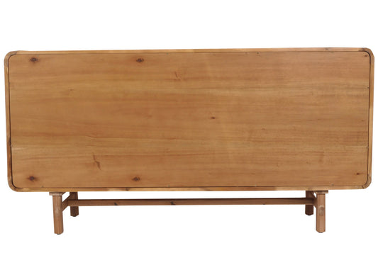 Cosmo Casa - Dressoir - Opbergkast - Ladekast - Highboard - Opberglade - Rattan - Massief Acaciahout - Gebeitst - 83x160x45cm - 47kg