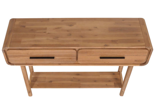 Cosmo Casa - Consoletafel - Telefoontafel - Bijzettafel - Opbergtafel - Lade - Massief Acaciahout - Gebeitst - 80x120x35cm - 22kg